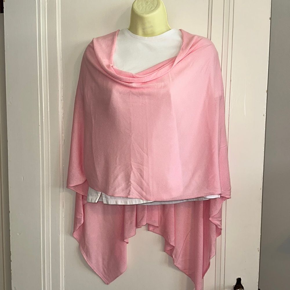 Kerisma pink viscose/tencel/modal knit shawl/wrap with hole for‎ head